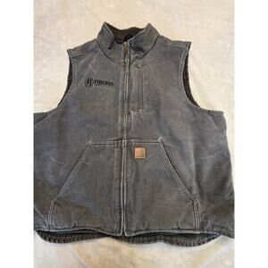 This is a Carhartt V33 Gravel Washed Duck Sherpa Lined Mock-Neck Vest Men's Size